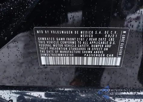 2021 Volkswagen Jetta 1.4T Sel from USA, damaged, VIN 3VWE57BU2MM083169